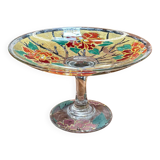 Enamelled glass footed bowl signed LEG for LEGRAS