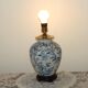 Blue & White Chinoiserie Ginger Jar Table Lamp Raised Bird & Floral Moti