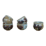 Series of 5 vintage stoneware cups
