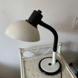 Vintage desk lamp aluminor made in france white and black metal and plastic