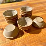 Set of 12 small stoneware bowls