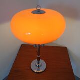 Italian orange plastic and chrome table lamp, 1960s
