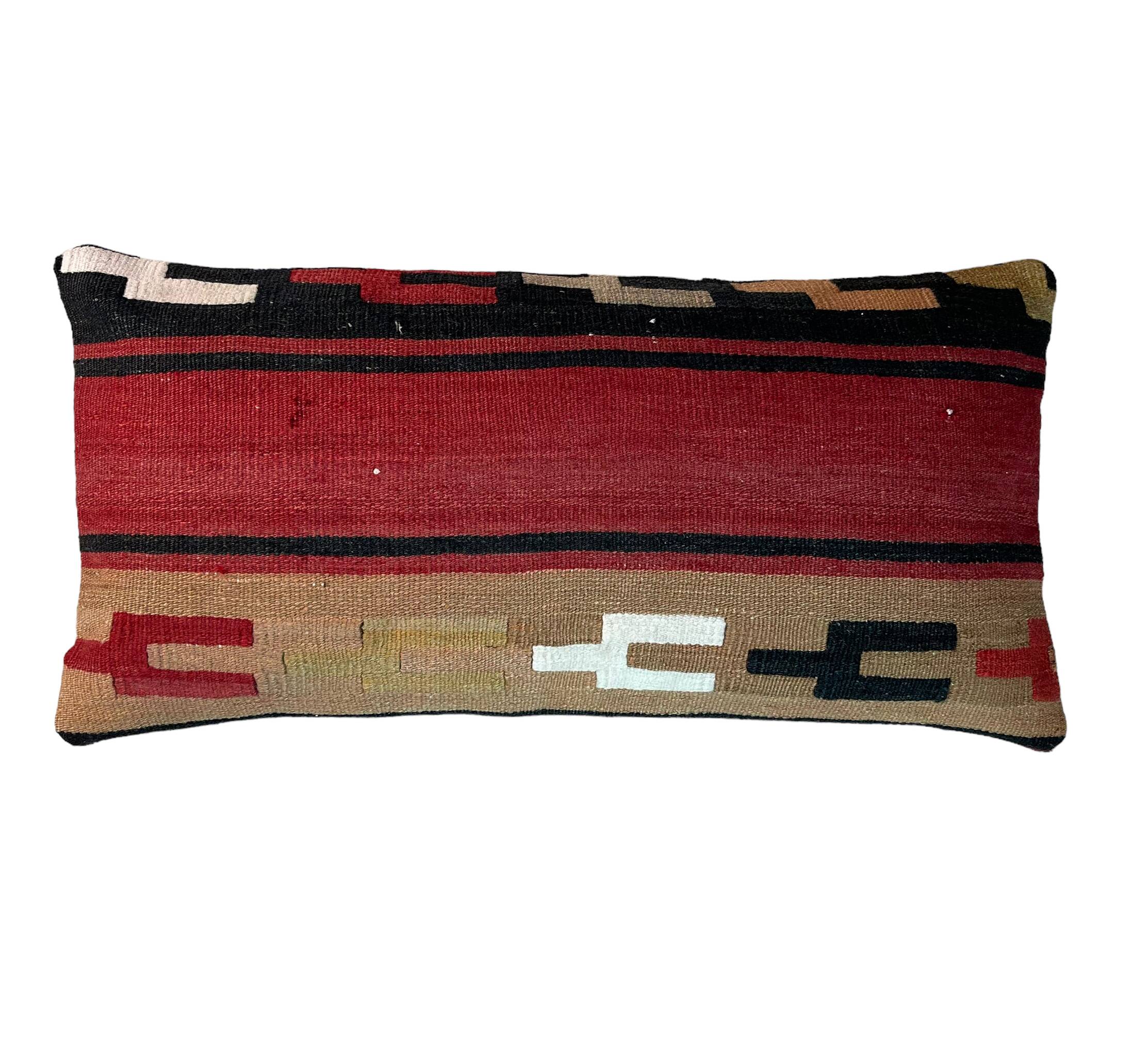Vintage Turkish Kilim Cushion Cover , 30 x 60 cm