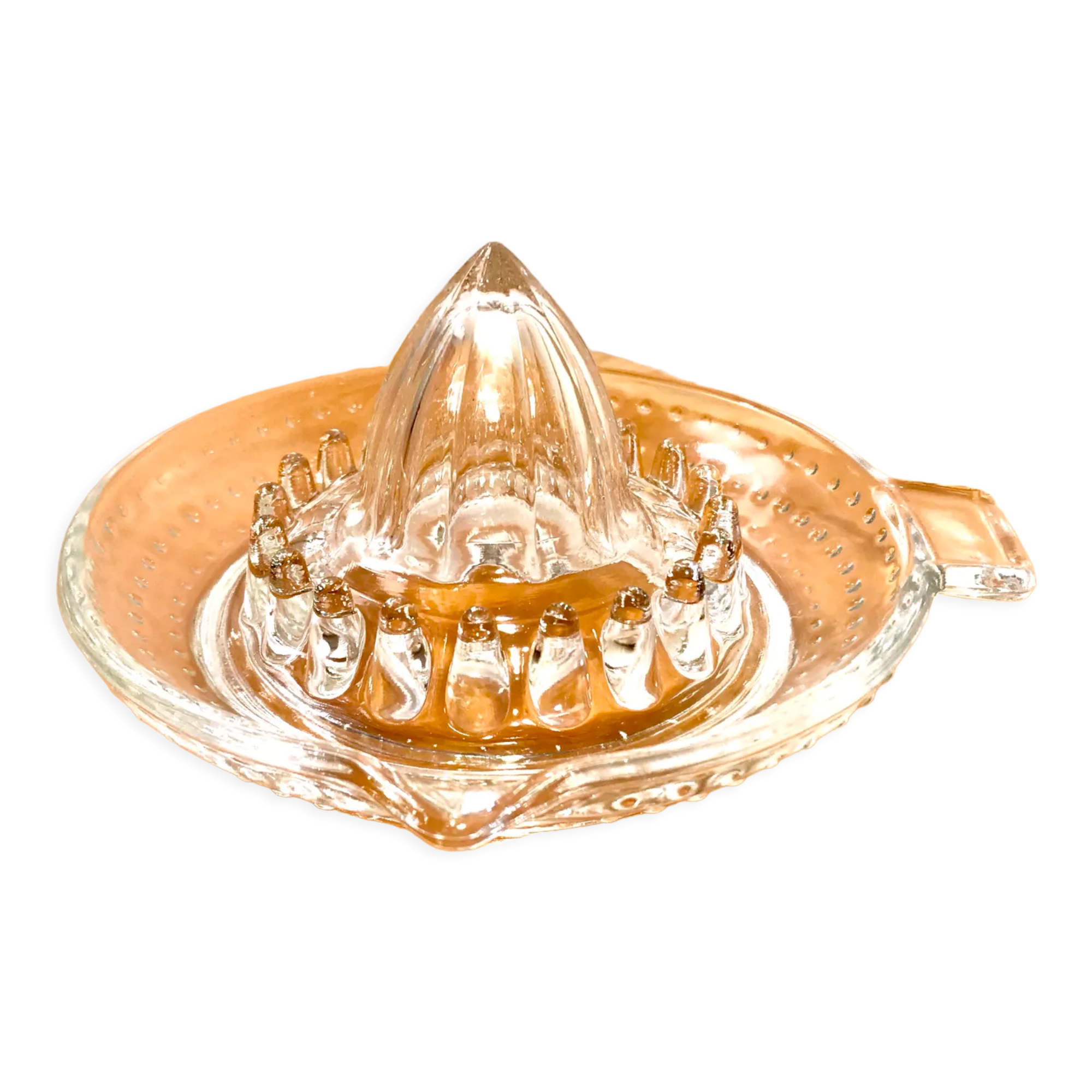 Old molded glass citrus press