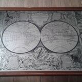Vintage world map mirror frame