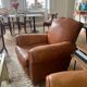 Lot of 2 leather club armchairs