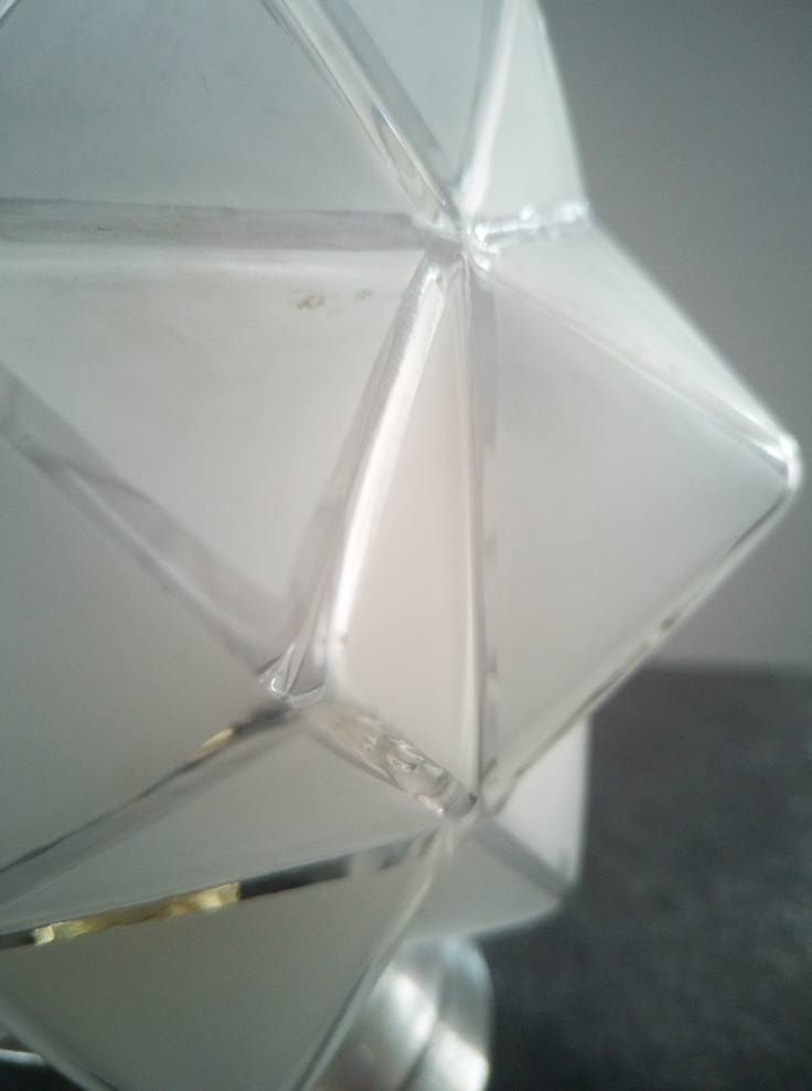 Old ceiling lamp globe opalescent glass rare model Ø 18 cm ART DECO 1930 POLYEDRE 96 faces