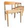 Set of 4 Møller 75 chairs in oak
