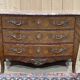 Louis XV style chest of drawers in rosewood, oak and marble top, made in the 70s