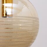 Glashütte Limburg hanging lamp amber glass, 1960s