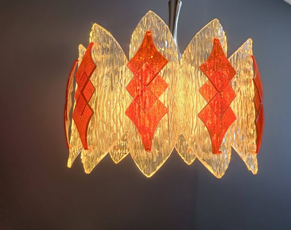 Chandelier en acrylique de l'ère spatiale par Marbach Leuchten, Allemagne, années 1960.