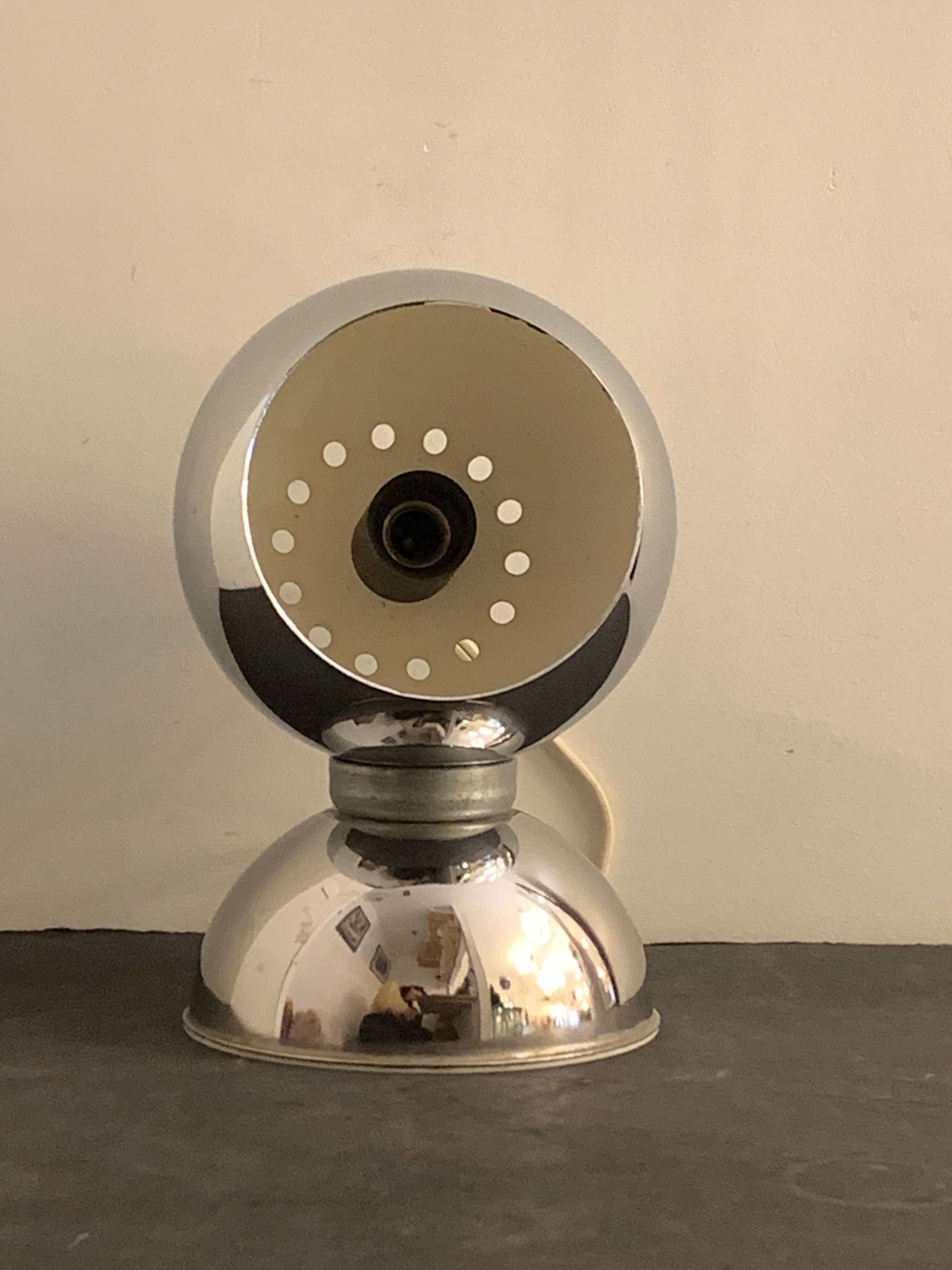 Chrome eyeball lamp, Italian design Goffredo Reggiani, 1970