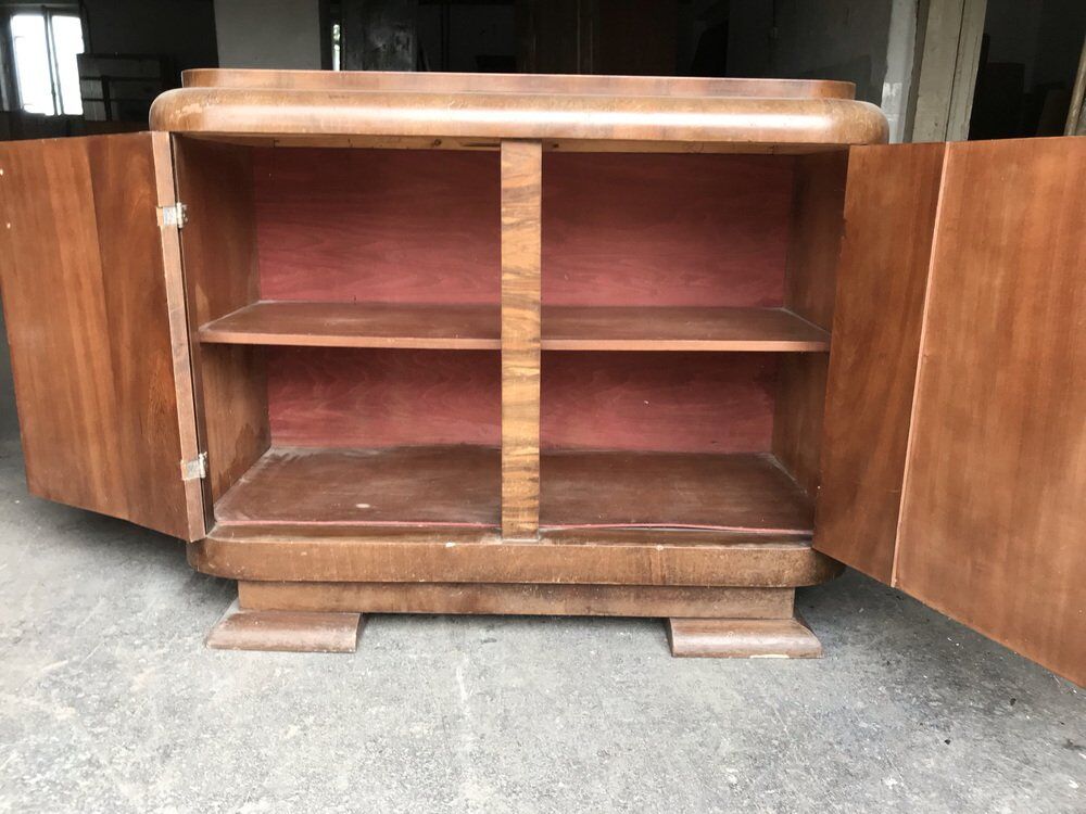 Hungarian art deco wooden buffet, 1940s
