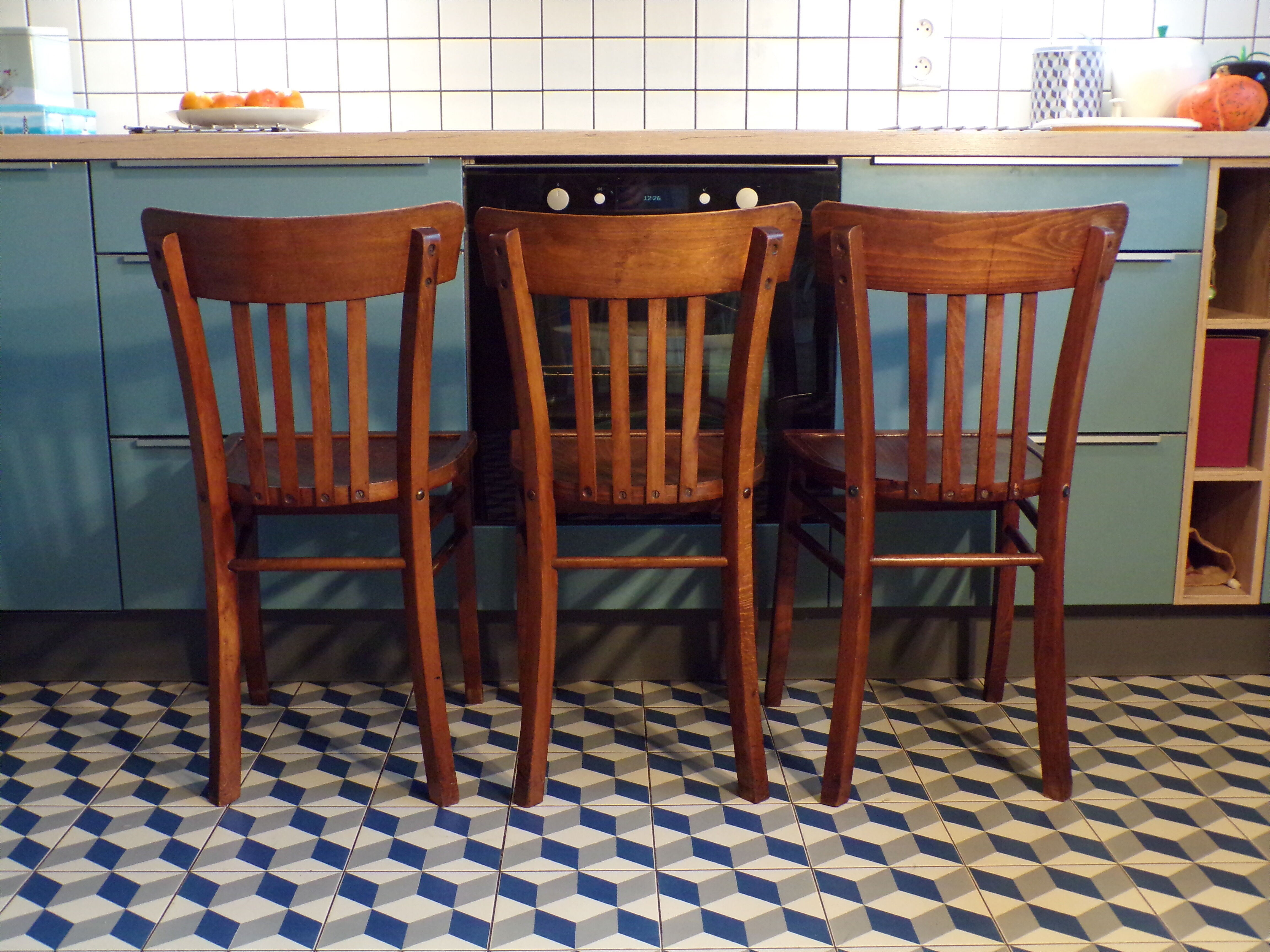 Set of 3 vintage bistro chairs