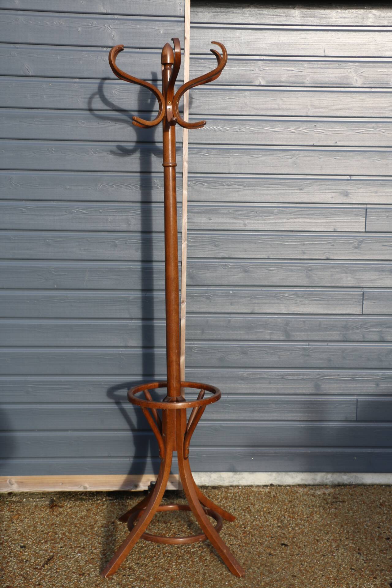 BAUMANN parrot coat rack dark beech umbrella stand olive head