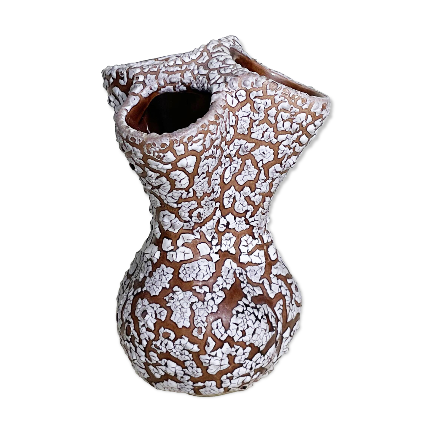 3 Hole Crackle Enamel Vase