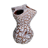 Vase 3 Trous Émail Craquelé