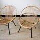 Paire de fauteuils en rotin