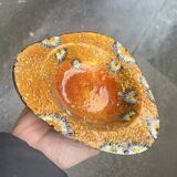 Vintage 1960-1970 Orange Psychedelic Bowl Empty Pocket from Limoges Enamels