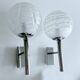 Pair Vintage Brutalist Bubble Glass Sconces