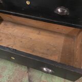 Commode ancienne patinée noir plateau brut 1900