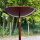Lampadaire art déco bordeaux coupole dorée