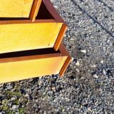 Pair of cherry bedside tables 3 drawers