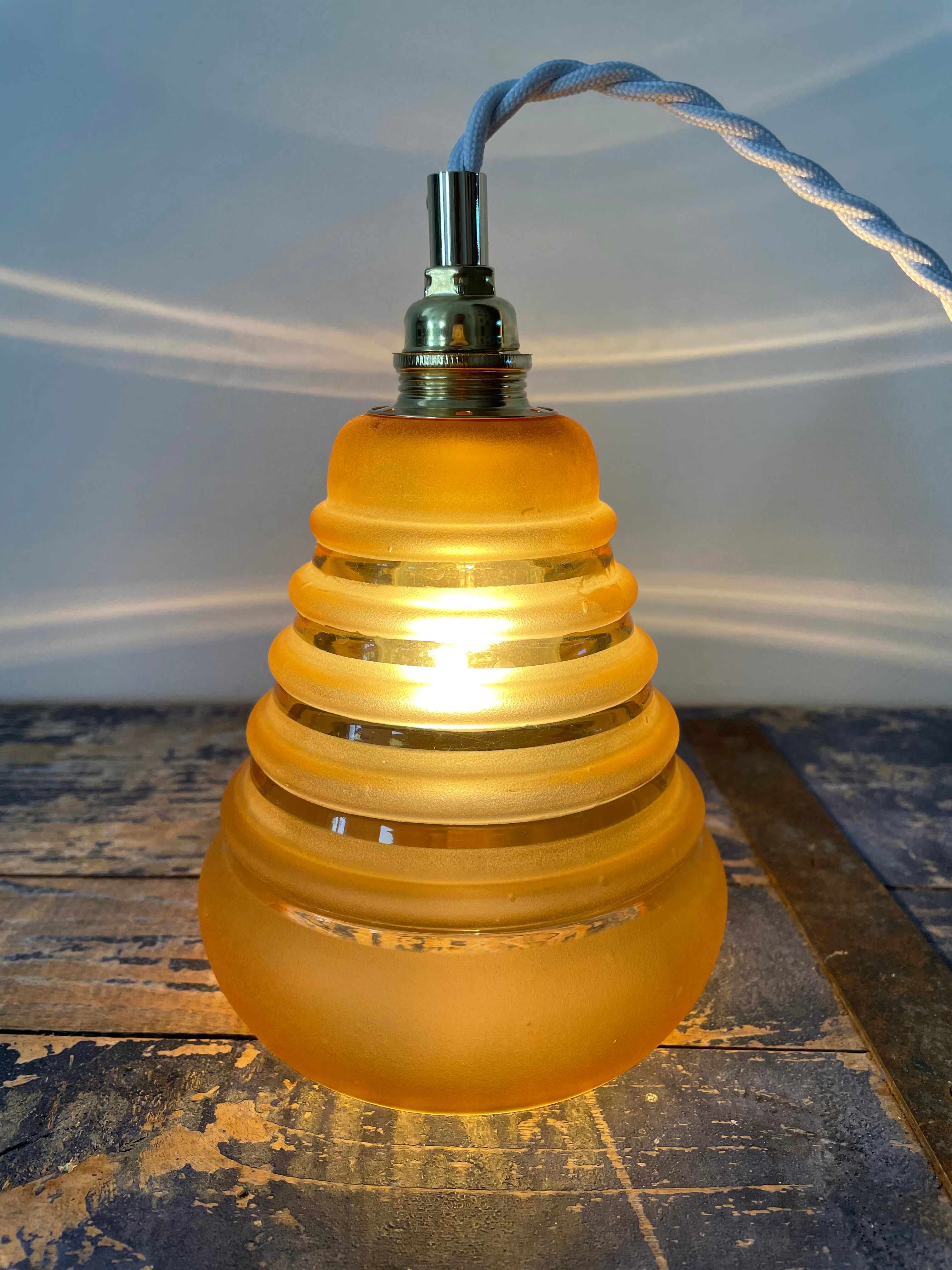 Electrified Art Deco lamp with new