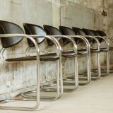 Effezeta (attributed) - Suite of eight cantilever armchairs - c. 1980 - Italy