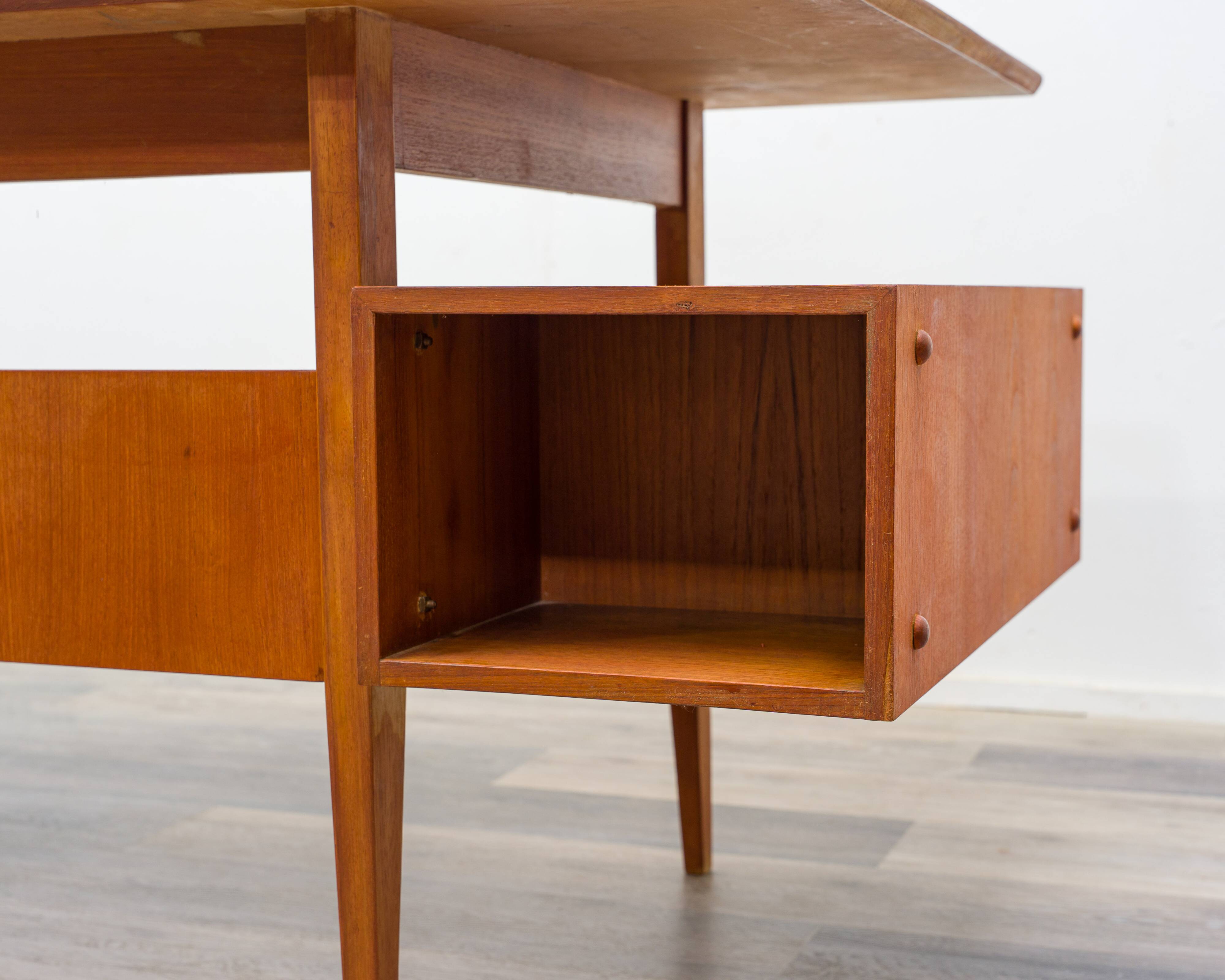 Filigree Danish-style desk, 1960s, in teak
