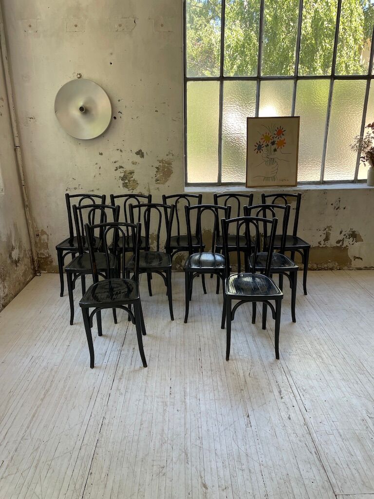 Lot 11 black Baumann bistro chairs