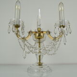 Lampe de table en verre cristal du milieu du siècle par kamenicky Senov, années 1960.