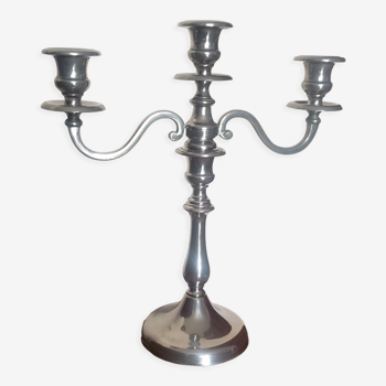 Silver 3-spoke candle holder