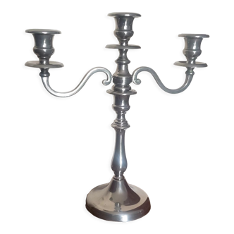 Silver 3-spoke candle holder
