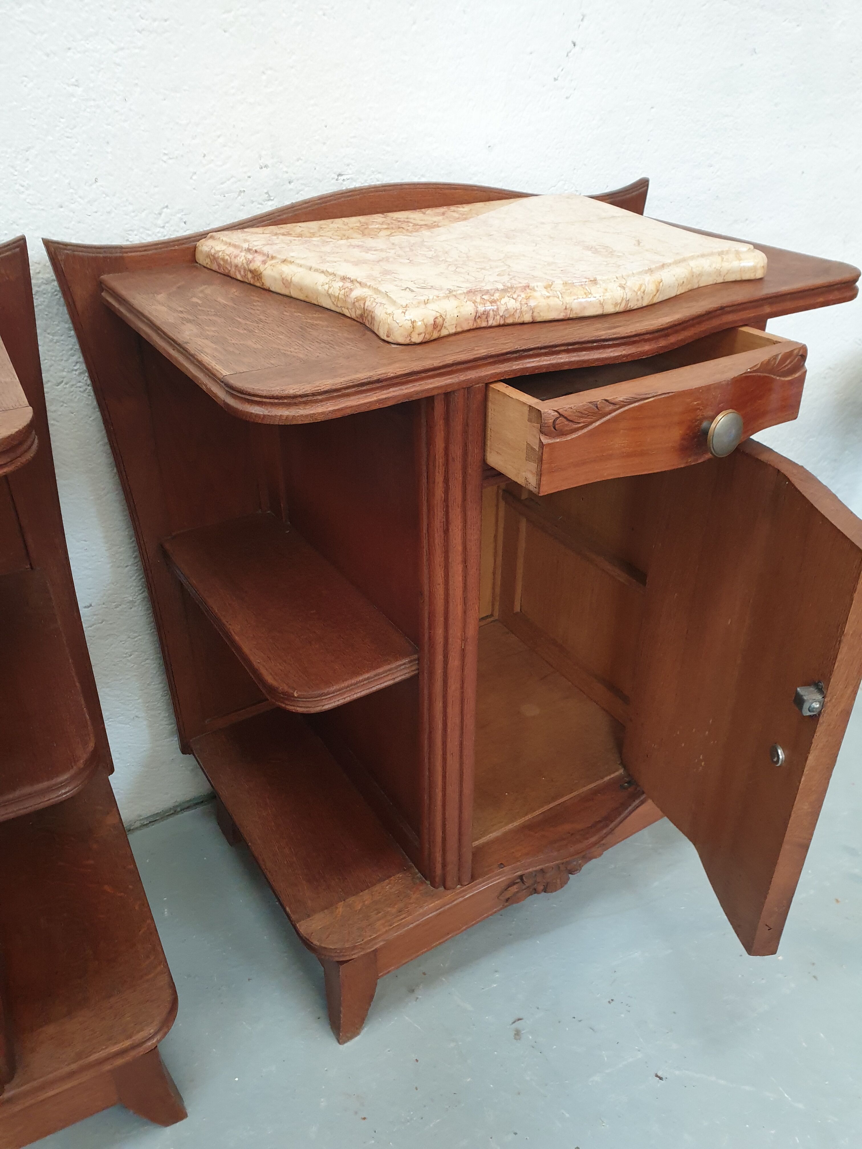 Pair of vintage bedside tables 40s