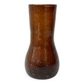 Vintage amber blown glass artisanal vase