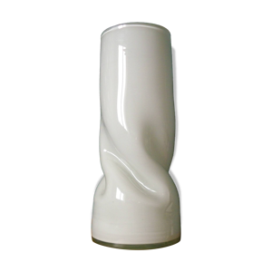 Vase Sculptural Torsadé - opaline blanche