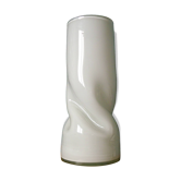 Sculptural Twisted Murano Sommerso Opaline White Vase - 37cm