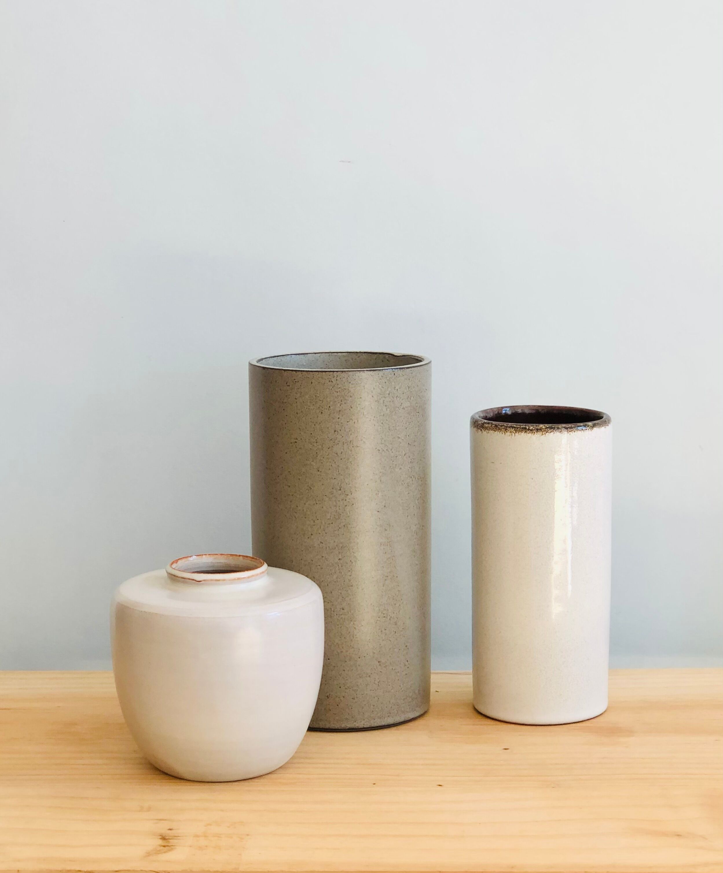 Brown grey ceramic vase