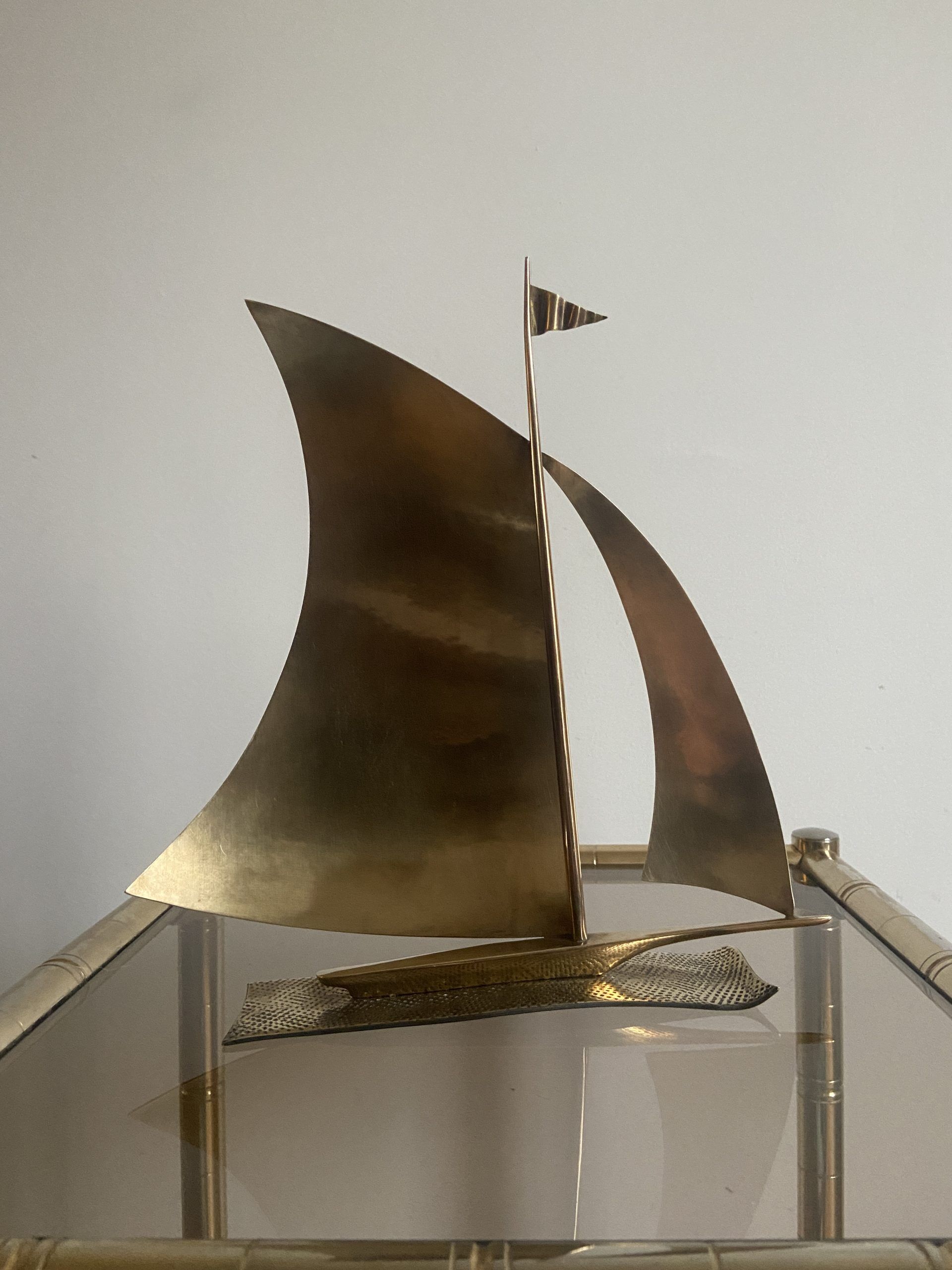 Vintage brass sailboat made in austria