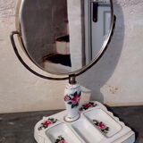 Mirror to lay porcelain rose buttons 13x24cm