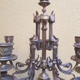 A pair of candle holders