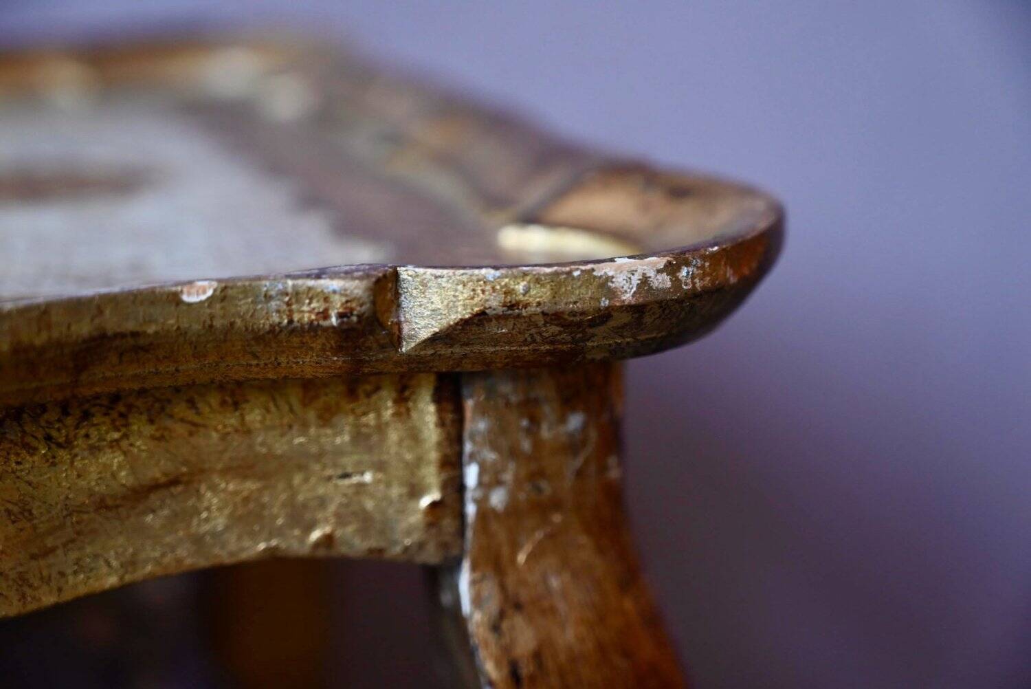 Nested tables in Florentine baroque style, gilded with gold leaf, Florence 1950s-60s.