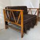Two-seater bench convertible into a single bed.