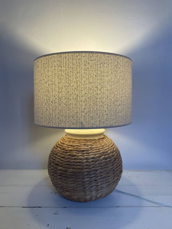 Lampe a poser osier tresse