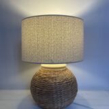 Wicker braided table lamp