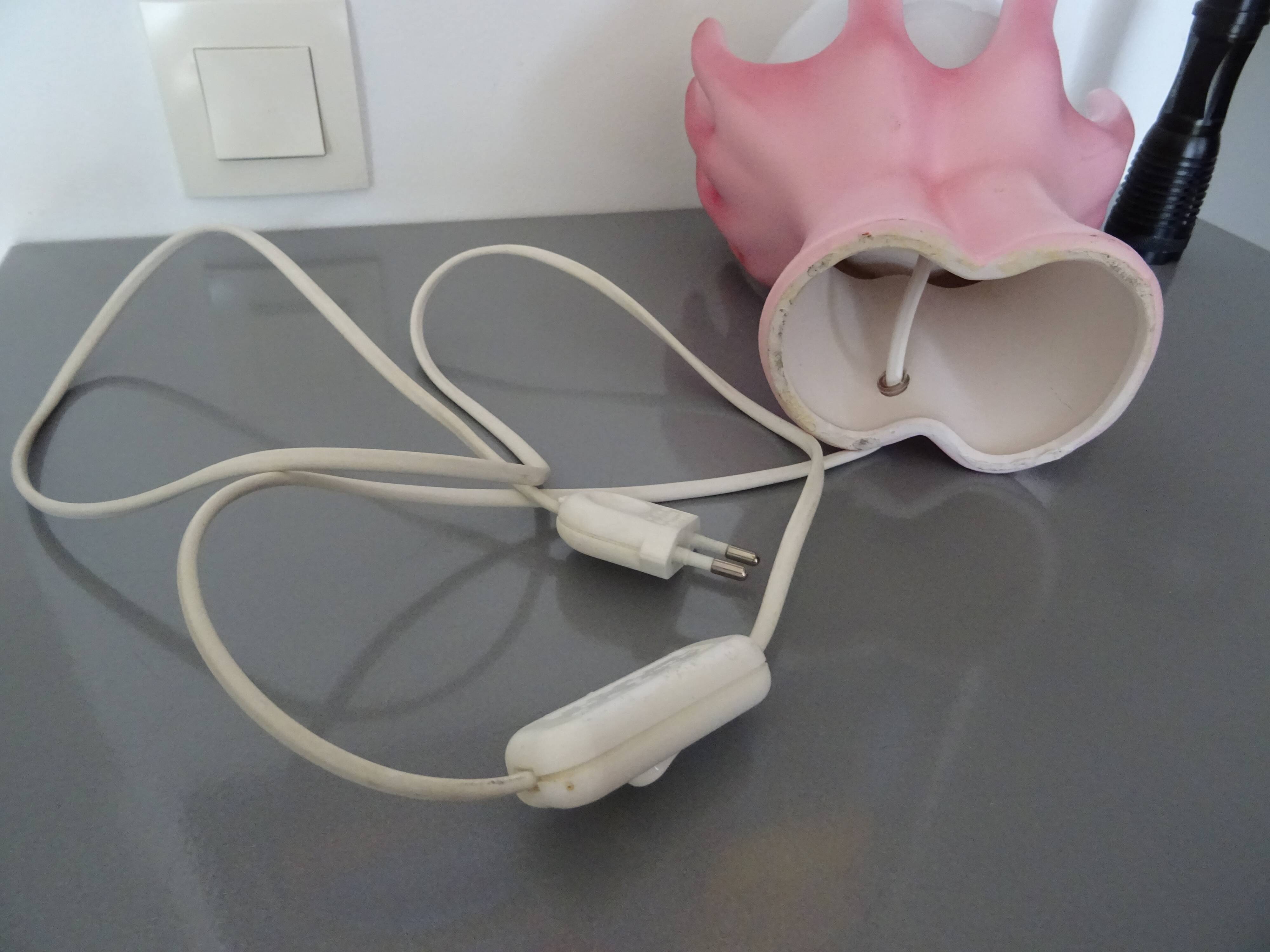 Vintage opal globe hand lamp year 80