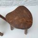 Pair of tripod stools in vintage 50s/60s brutalist elm.