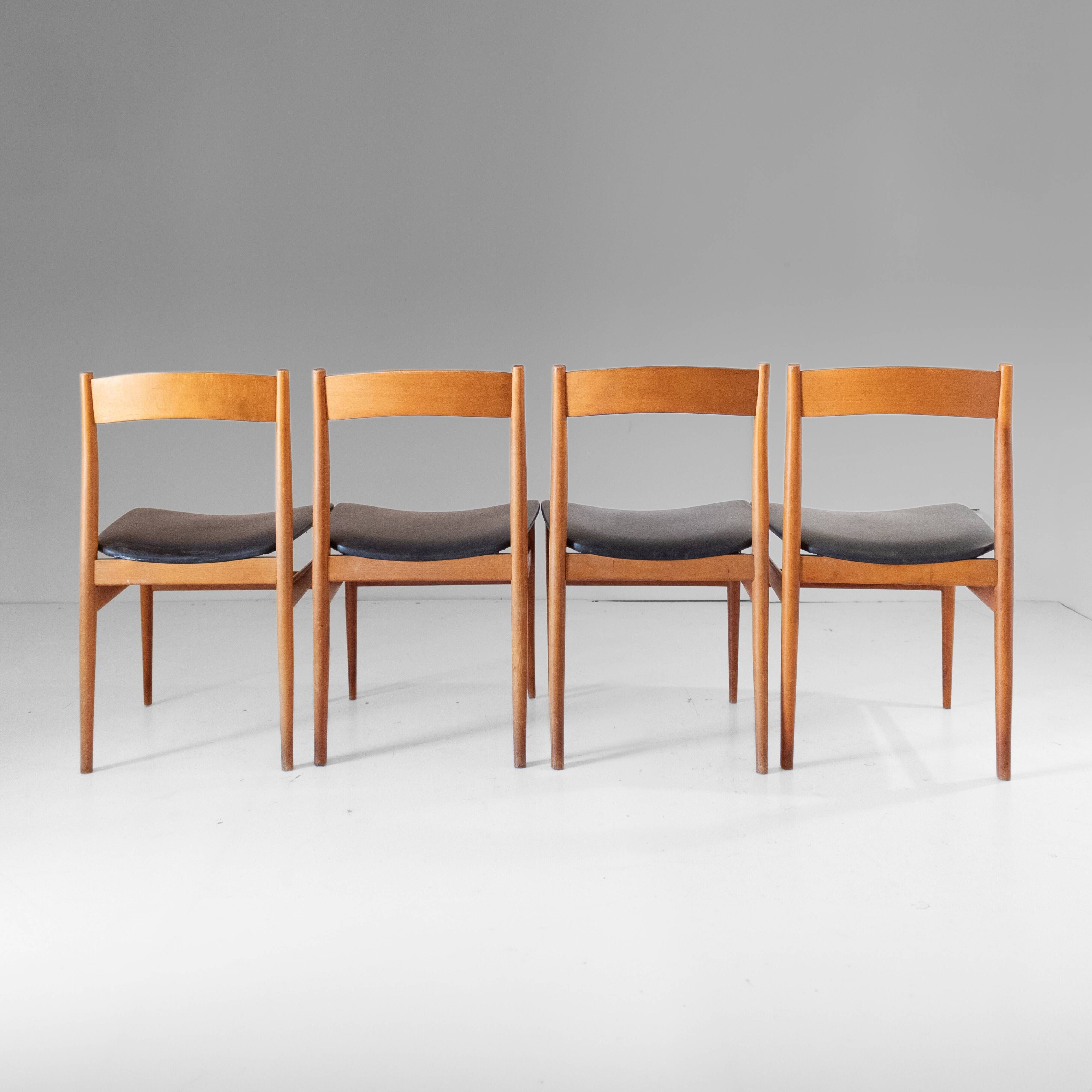 Vintage Italian Wood Dining Chairs by Passoni Udine