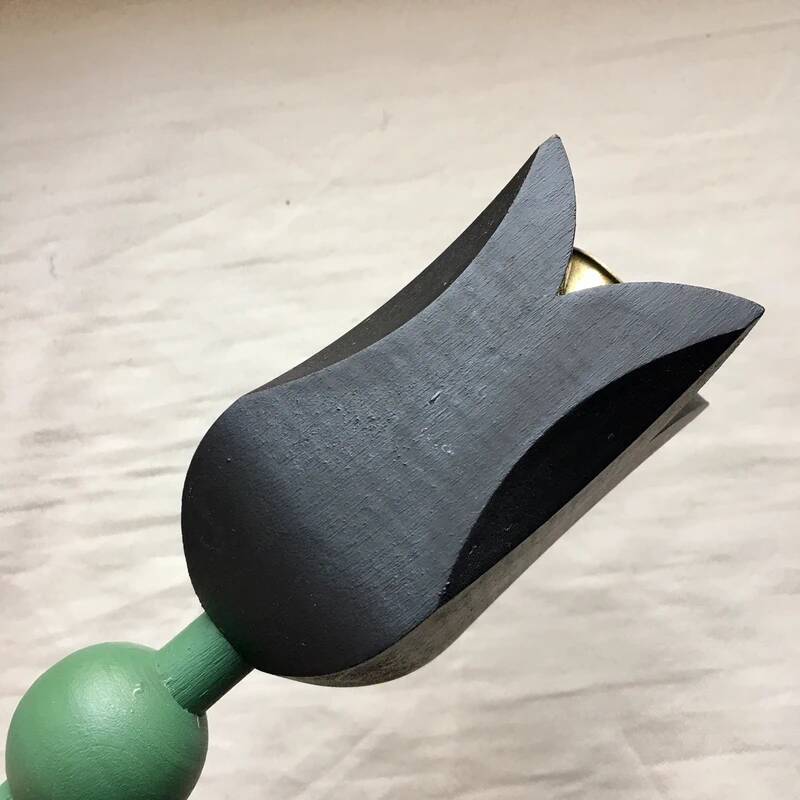 Scandinavian Wooden Tulip Candle Holders - Vintage 90s